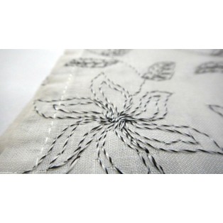 15" Extra Large Polyester Chikan Work White Handkerchief Hanky Napkin Wedding